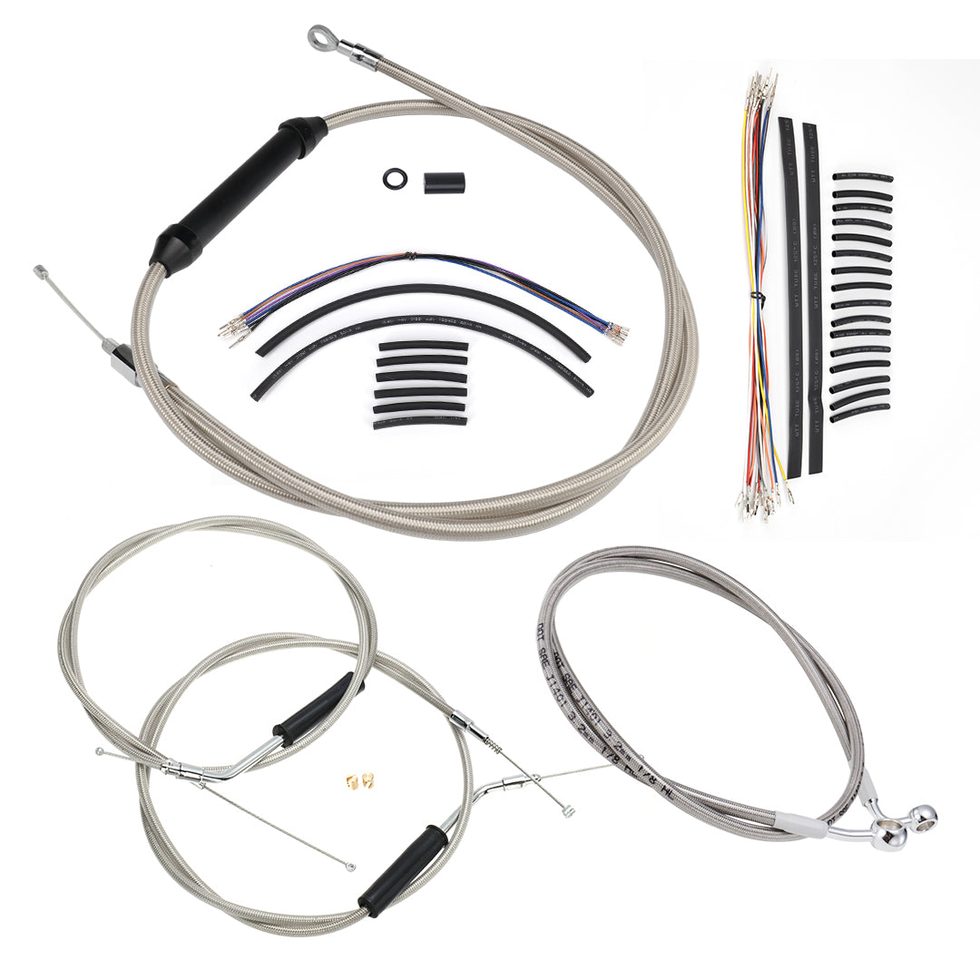 12/14/16 Inch Handlebar Extended Cables Kit for Harley Dyna Softail 2007-2011 without ABS