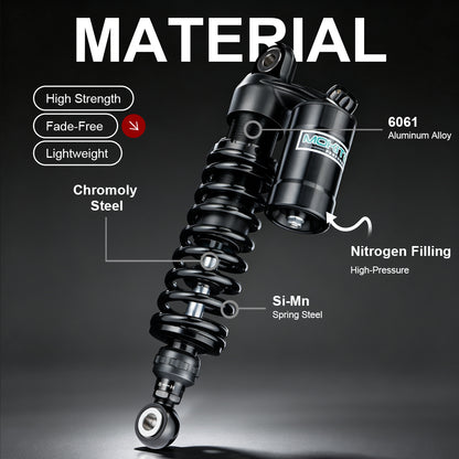 13" Rear Shocks with Remote Reservoir for Dyna Sportster with Oxidized Reservoir