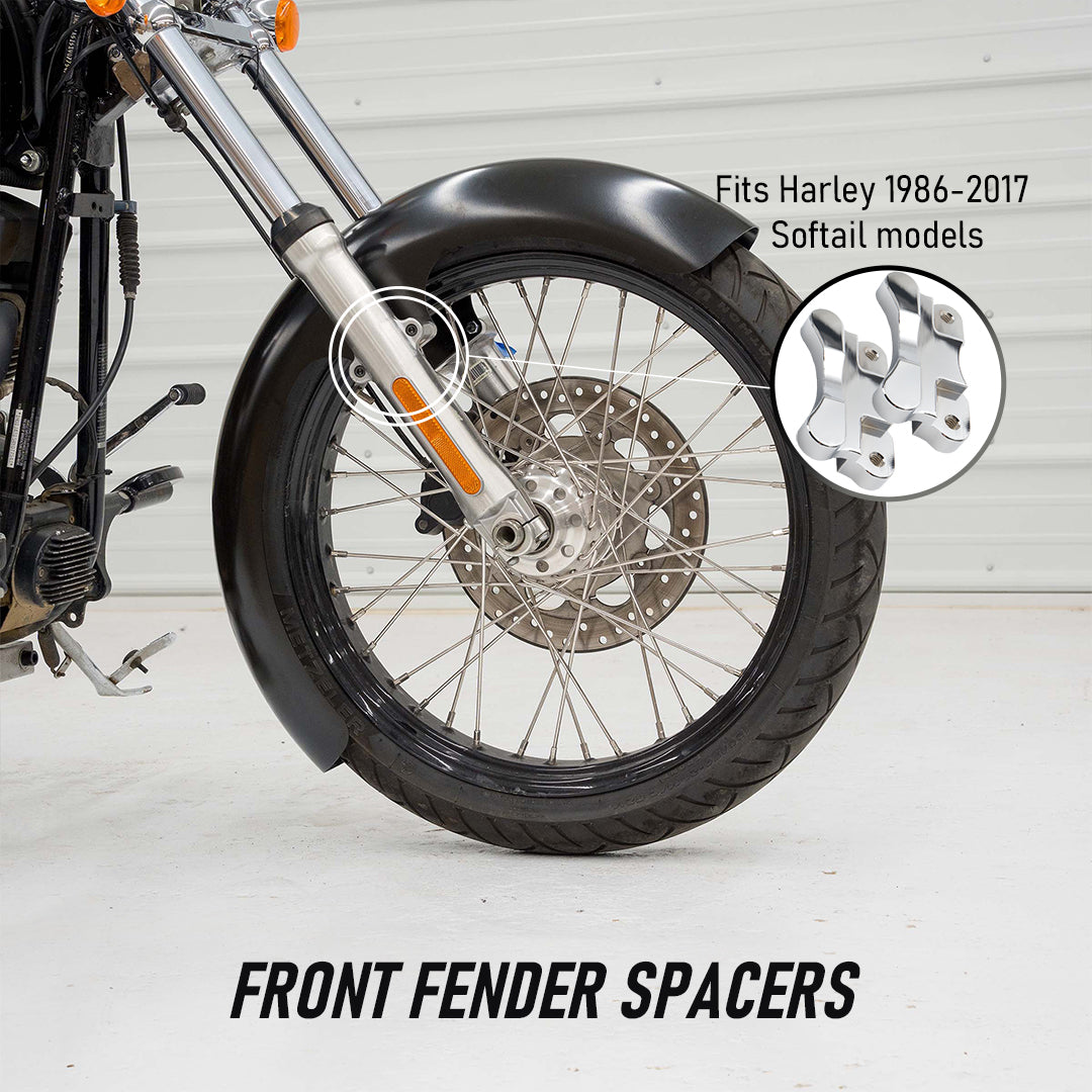 For Softail 1986-2017 Front Fender Spacers Bracket Relocator Riser Kit
