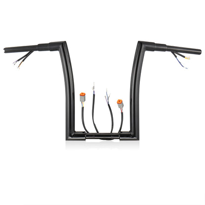 For Harley 1996-2006 1.5 Inch Fat Ape Hanger 12"/14"/16" Pre-wired Handlebars