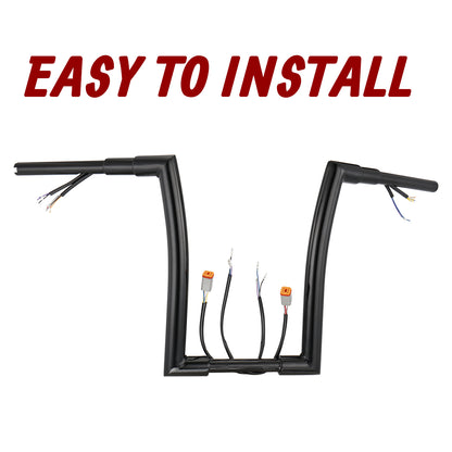For Harley 1996-2006 1.5 Inch Fat Ape Hanger 12"/14"/16" Pre-wired Handlebars