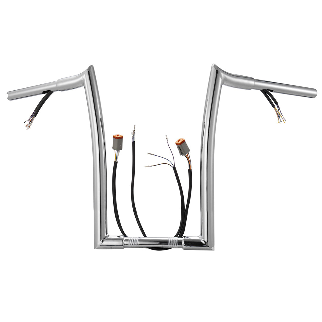 For Harley 1996-2006 1.25 Inch Fat Meathook 12"/14"/16" Pre-wired Handlebars