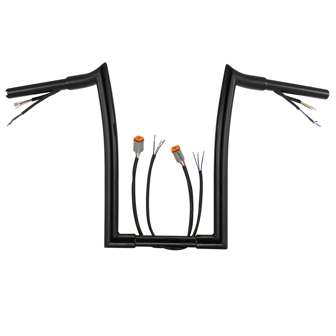 For Harley 1996-2006 1.25 Inch Fat Meathook 12"/14"/16" Pre-wired Handlebars