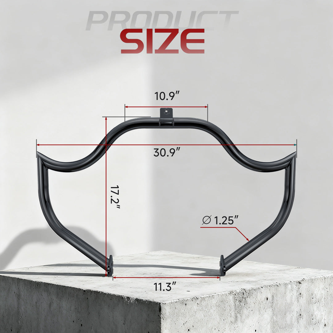 For Harley 1997-2008 Touring 1.25" Engine Guard Mustache/ Meathook Crash Bar