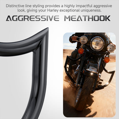 For Harley 1997-2008 Touring 1.25" Engine Guard Mustache/ Meathook Crash Bar