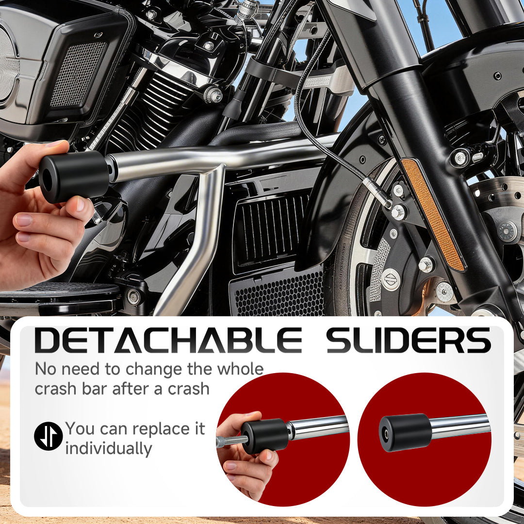 For Touring 1997-2013 1.25 Inch Fat Engine Guard Chopped Crash Bar