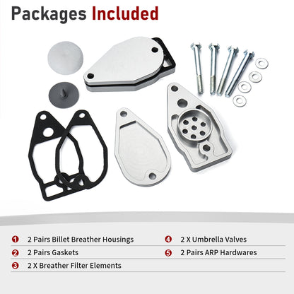 For Harley 1999-2017 Twin Cam Rocker Box Breather Kit
