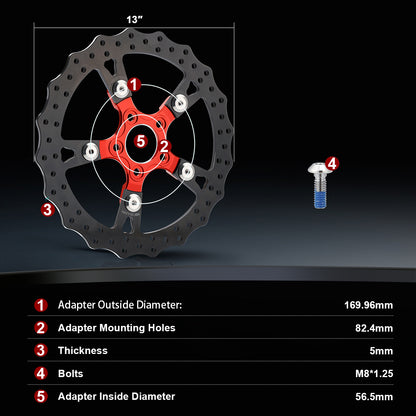 For Harley 2008-2023 Touring 13 Inch Rear Brake Disc Rotors