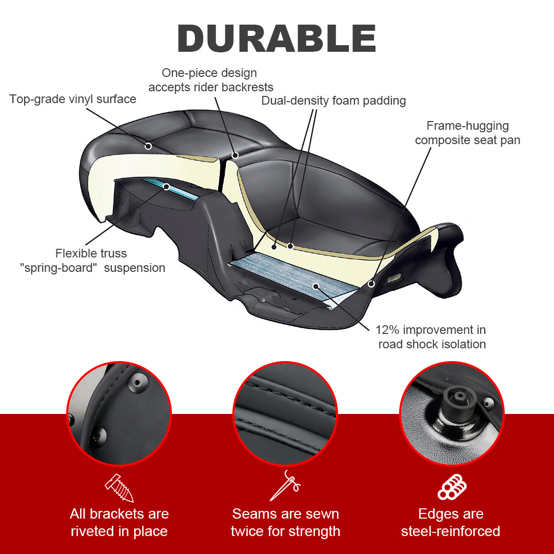 2008-2023 Touring One-Piece Seat with Rider Backrest