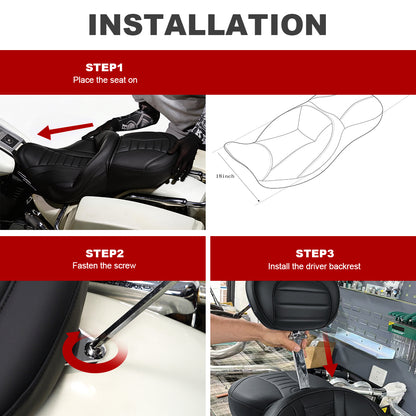 2008-2023 Touring One-Piece Seat with Rider Backrest