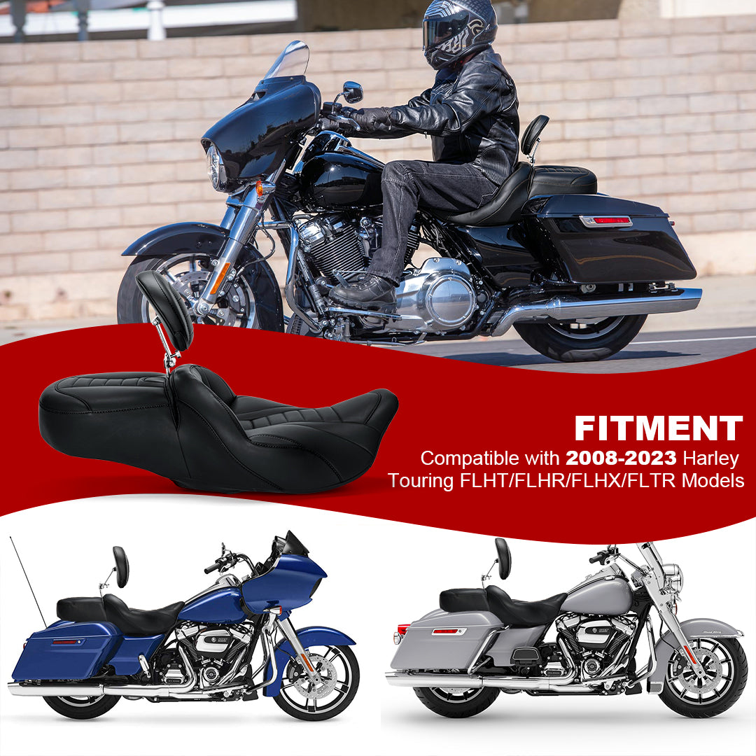 2008-2023 Touring One-Piece Seat with Rider Backrest