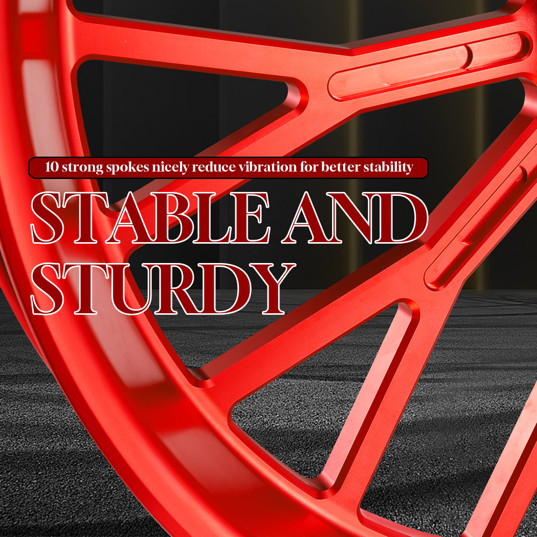 21 Inch Front Wheel Fat Spokes Wheel Rim One-Piece CNC Machined with Spacer 21"x3.5" for Harley Touring 2008-Later Street Glide/Road Glide/Road King/Electra Glide