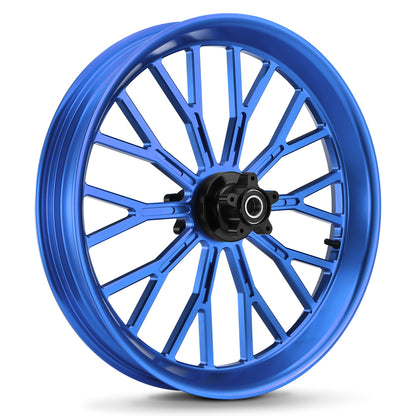 21 Inch Front Wheel Fat Spokes Wheel Rim One-Piece CNC Machined with Spacer 21"x3.5" for Harley Touring 2008-Later Street Glide/Road Glide/Road King/Electra Glide