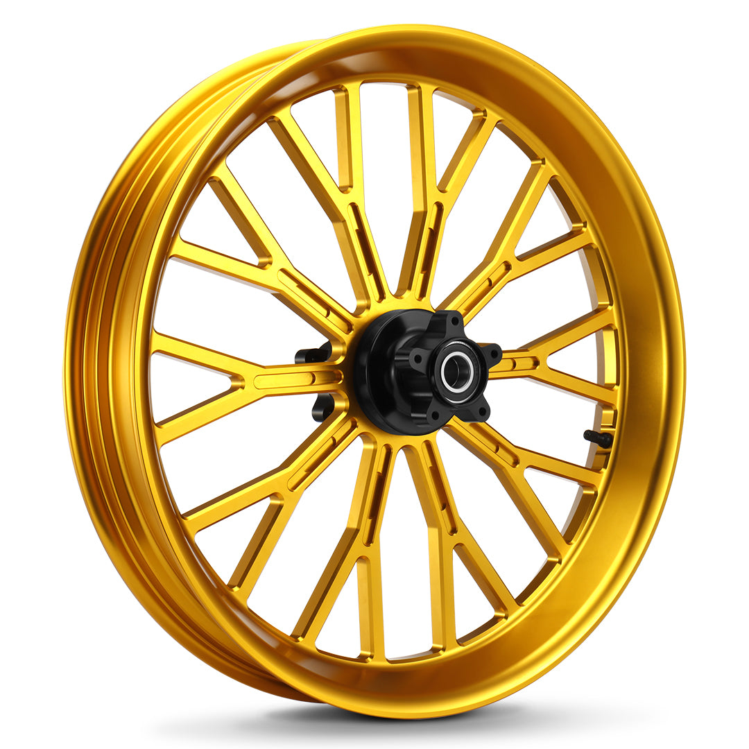 21 Inch Front Wheel Fat Spokes Wheel Rim One-Piece CNC Machined with Spacer 21"x3.5" for Harley Touring 2008-Later Street Glide/Road Glide/Road King/Electra Glide