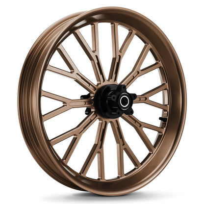 21 Inch Front Wheel Fat Spokes Wheel Rim One-Piece CNC Machined with Spacer 21"x3.5" for Harley Touring 2008-Later Street Glide/Road Glide/Road King/Electra Glide