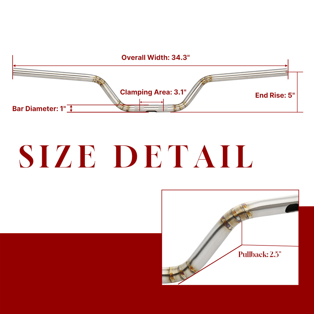 5 Inch Club-Style Drag Bar for Harley 2023-Later Touring with ABS