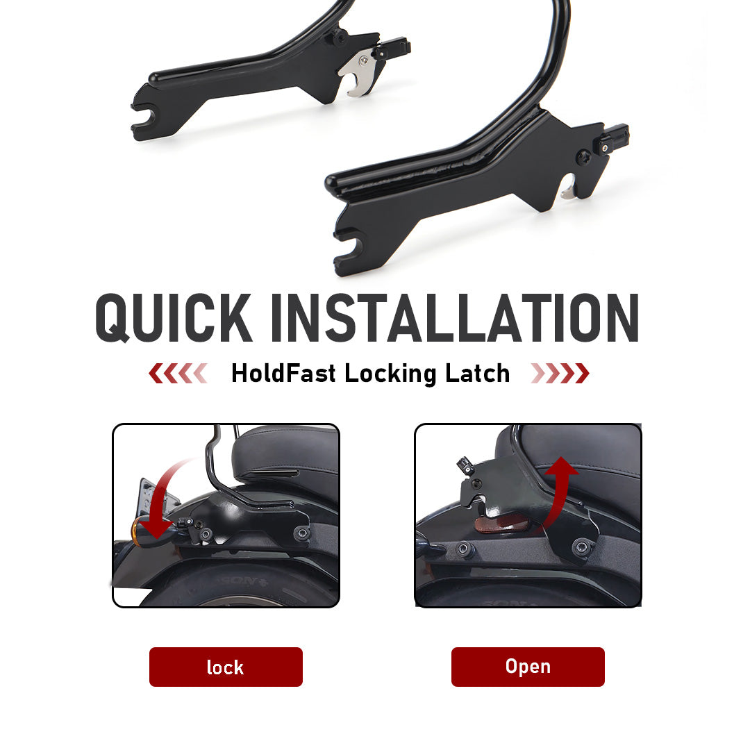 Detachable Backrest Sissy Bar Upright with Pad for 2018-later Softail Fat Bob 114 FXFB FXFBS models