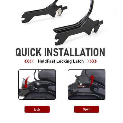 Detachable Backrest Sissy Bar Upright with Pad for 2018-later Softail Fat Bob 114 FXFB FXFBS models