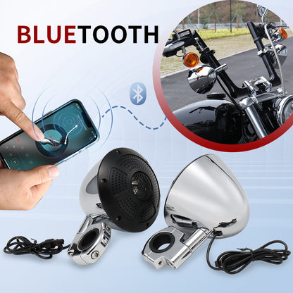 1000W 4-Channel 4" Motorcycle Bluetooth Amplifier & Speakers Full Range IP67 Waterproof Micro Stereo Audio Amp System for Harley ATV UTV Boat Custom Touring Cruiser