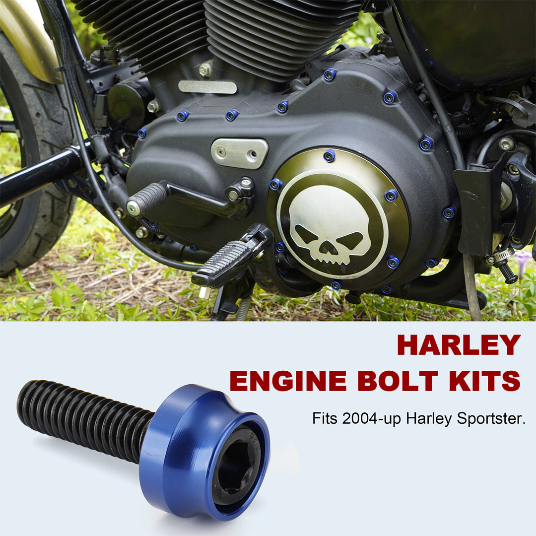 Engine Bolt & Head Toppers Caps Bolt Covers Hardware Full Kit for 2004-later Harley Sportster