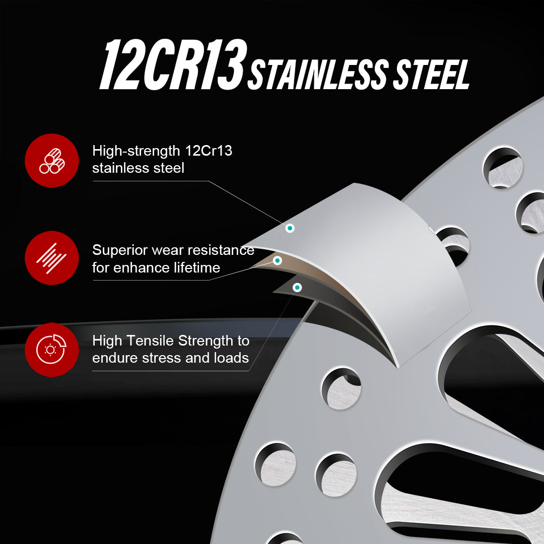 2Pcs 11.8" Front Brake Disc Rotors with Pads for Harley 2008-Later Touring