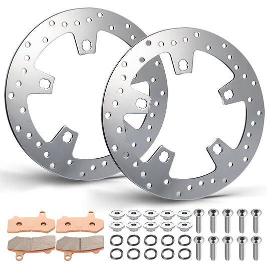 11.8" Front Brake Discs Rotors with Pads for Harley Touring 2015-Later