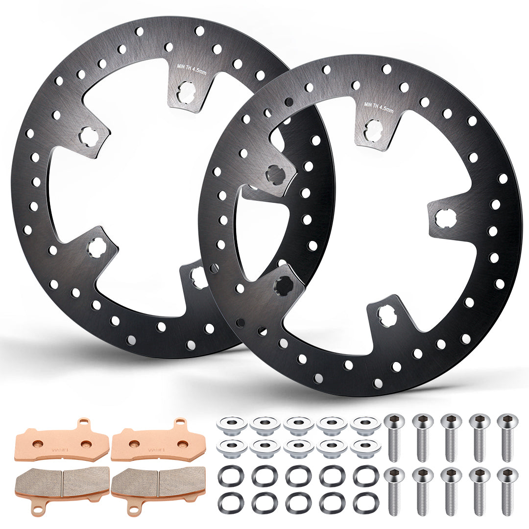 11.8" Front Brake Discs Rotors with Pads for Harley Touring 2015-Later