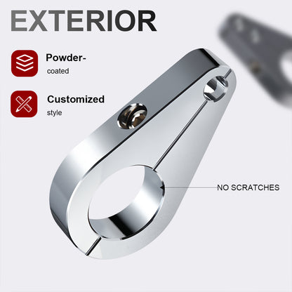 1.125"/1.375" Universal Motorcycle Handlebar or Frame Mount Clutch Throttle Cable Clamp or Brake Line Clips Single Hole