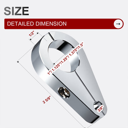 1.125"/1.375" Universal Motorcycle Handlebar or Frame Mount Clutch Throttle Cable Clamp or Brake Line Clips Single Hole