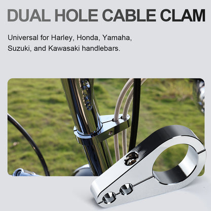 1.25" Universal Motorcycle Handlebar or Frame Mount Clutch Throttle Cable Clamp or Brake Line Clips Single Hole
