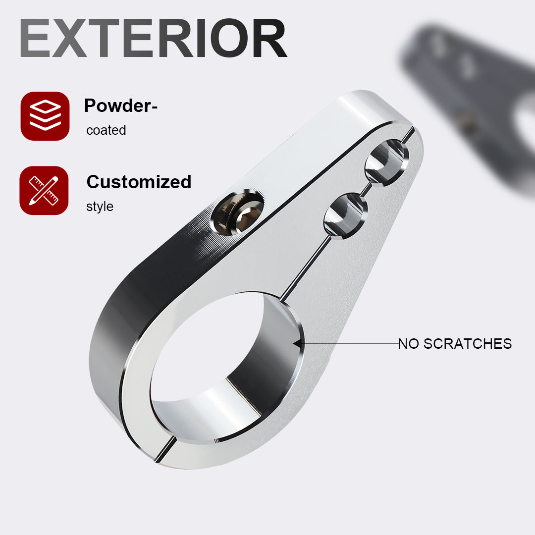 1.25" Universal Motorcycle Handlebar or Frame Mount Clutch Throttle Cable Clamp or Brake Line Clips Single Hole