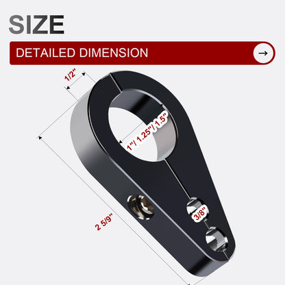 1.25" Universal Motorcycle Handlebar or Frame Mount Clutch Throttle Cable Clamp or Brake Line Clips Single Hole