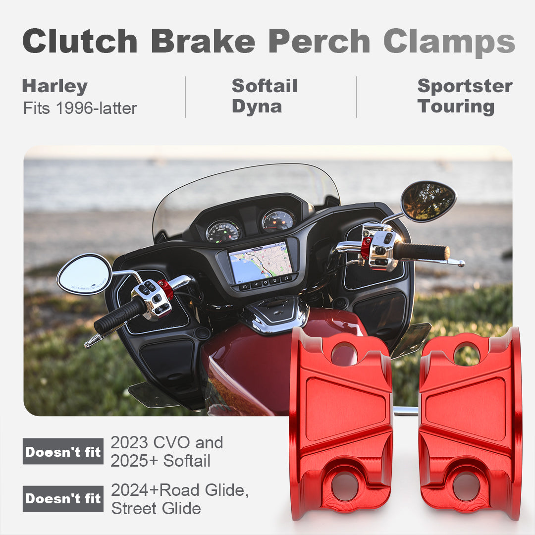 Clutch Brake Perch Clamp Halves for 1996-Later Harley