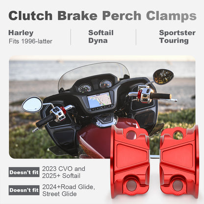 Clutch Brake Perch Clamp Halves for 1996-Later Harley