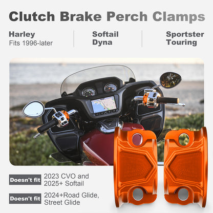 Clutch Brake Perch Clamp Halves for 1996-Later Harley