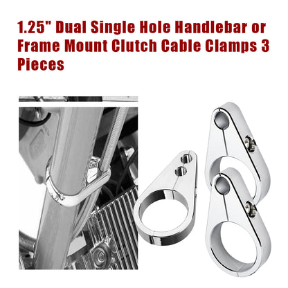 1.25" Universal Motorcycle Handlebar or Frame Mount Clutch Throttle Cable Clamp or Brake Line Clips Single Hole