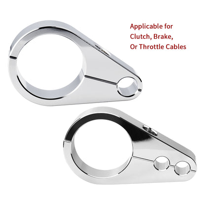 1.25" Universal Motorcycle Handlebar or Frame Mount Clutch Throttle Cable Clamp or Brake Line Clips Single Hole