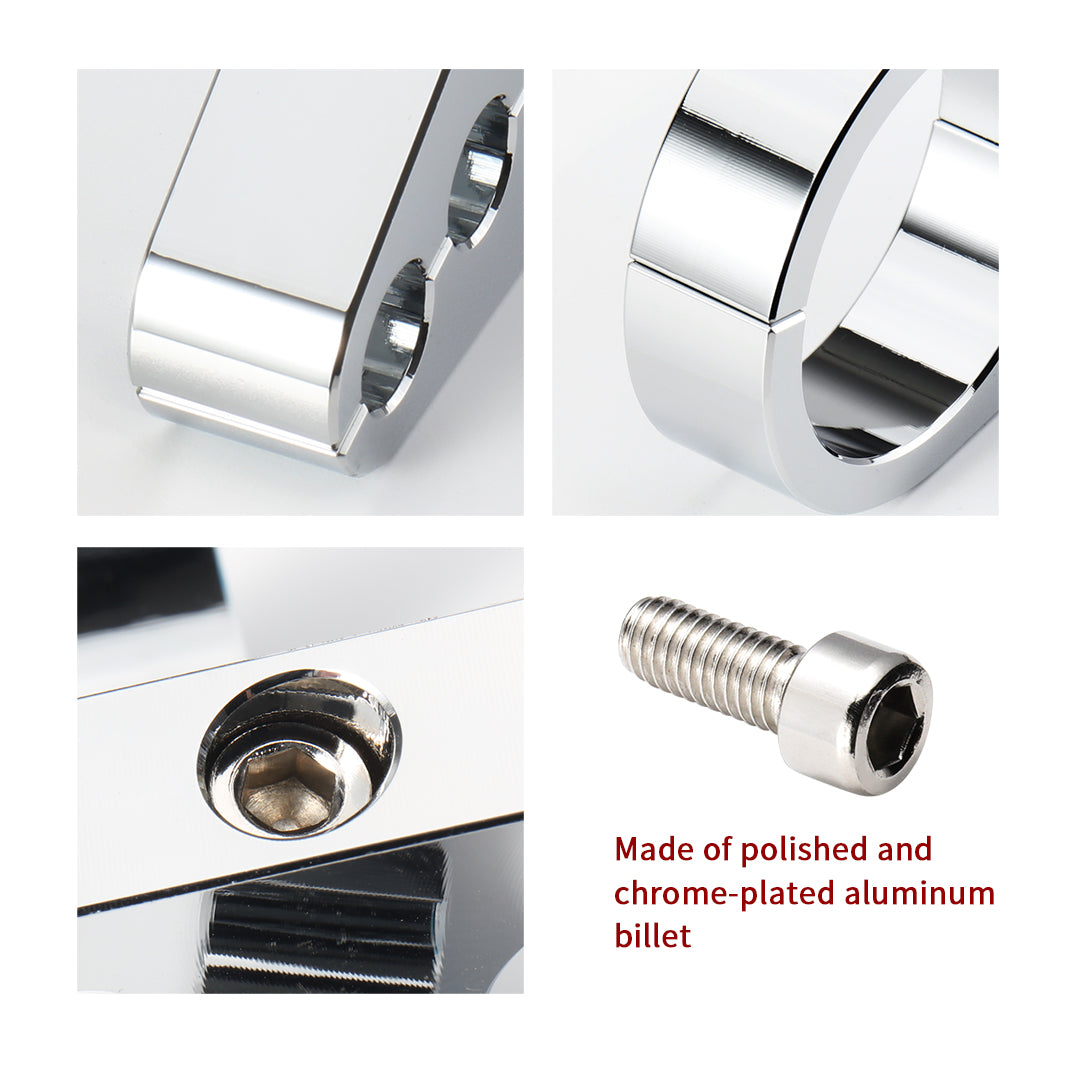 1.25" Universal Motorcycle Handlebar or Frame Mount Clutch Throttle Cable Clamp or Brake Line Clips Single Hole