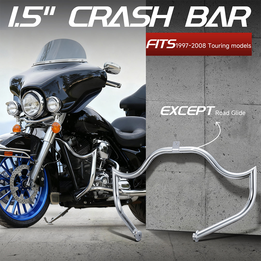 For Harley 1997-2008 Touring 1.5 Inch Engine Guard Highway Crash Bar