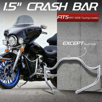 For Harley 1997-2008 Touring 1.5 Inch Engine Guard Highway Crash Bar