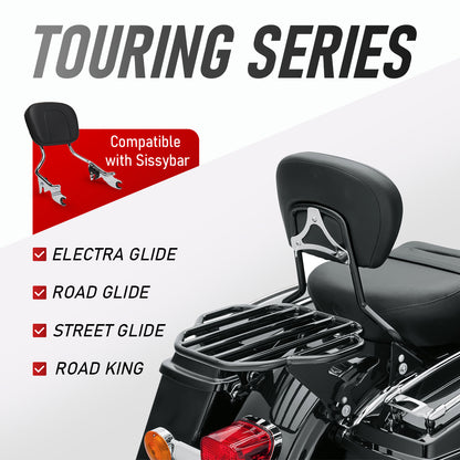 Detachable Two-Up Luggage Rack Rear Mounting Rack for 2009-Later Harley Touring