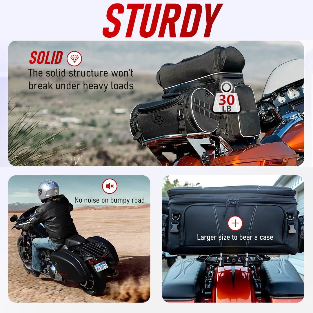 Detachable Two-Up Luggage Rack Rear Mounting Rack for 2009-Later Harley Touring