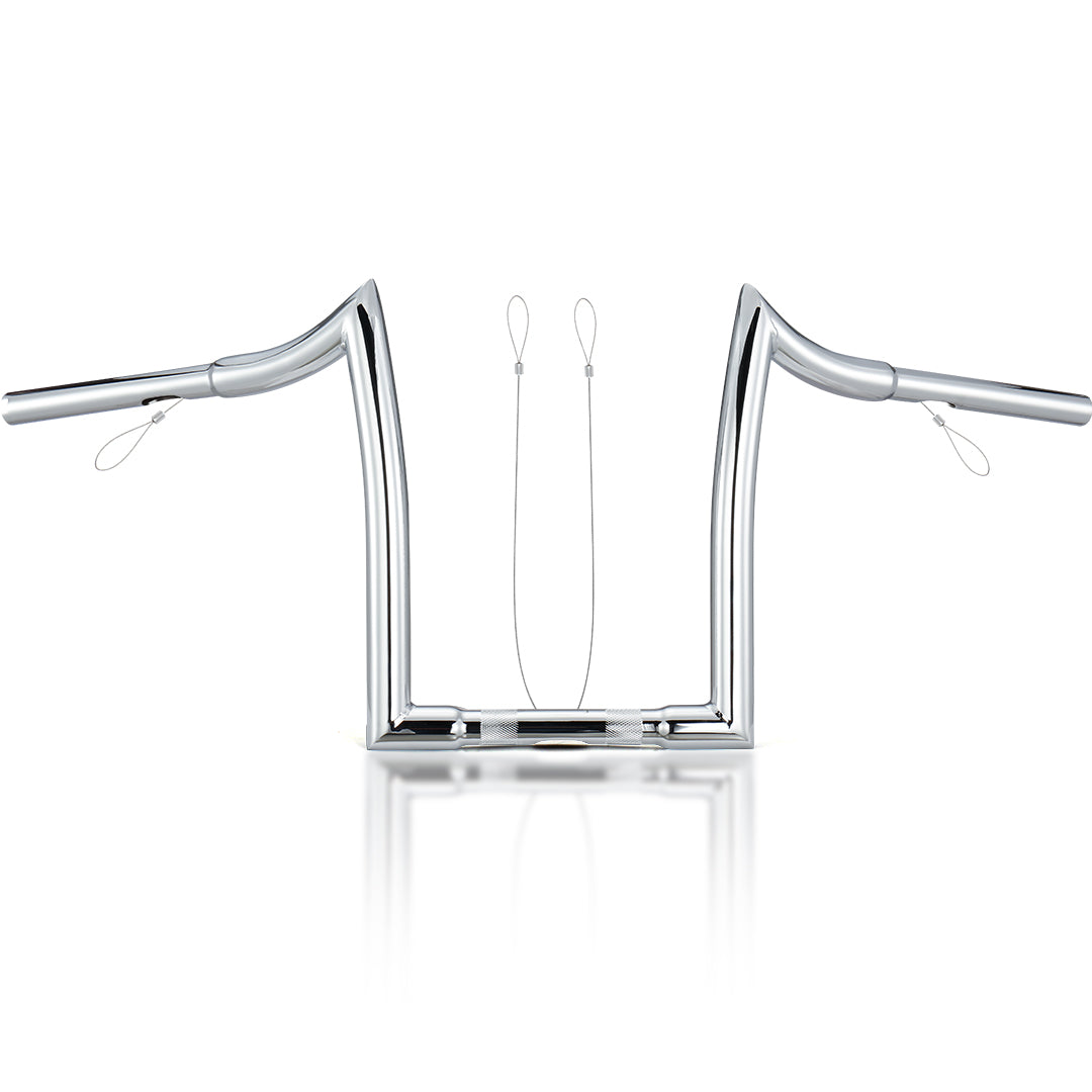 10"/12"/14"/16" Rise Ape Hangers 1.25" Fat 1" Clamp Handlebar Meathook Bars for 1994-Later Harley