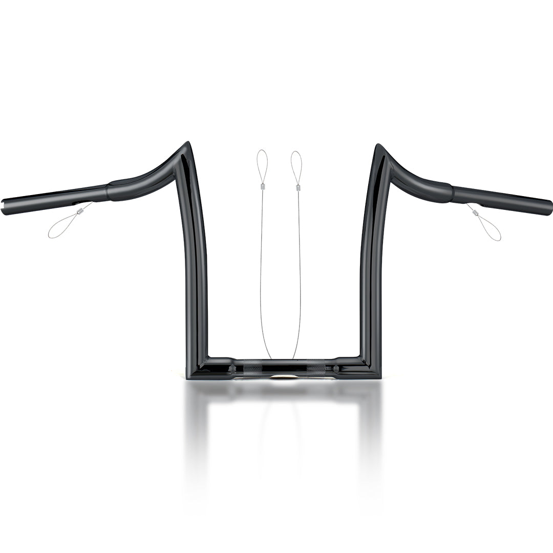 10"/12"/14"/16" Rise Ape Hangers 1.25" Fat 1" Clamp Handlebar Meathook Bars for 1994-Later Harley