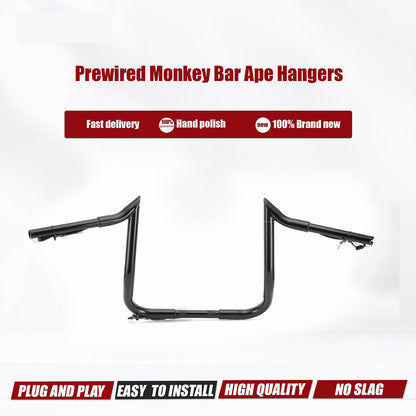 10"/12"/14" Prewired Meathook Handlebars for 2014-2015 Harley Touring