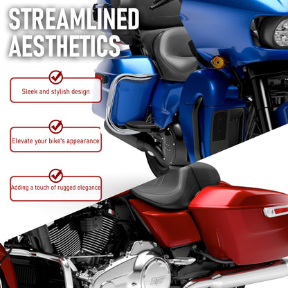 1.25" Saddlebag Guard Rear Crash Bars for 2023-Later Harley Touring