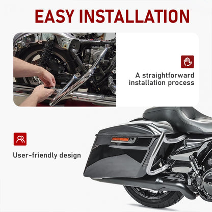 1.25" Saddlebag Guard Rear Crash Bars for 2023-Later Harley Touring