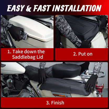 Saddlebag Lid Microfiber Leather Covers for 1993-2013 Harley Touring