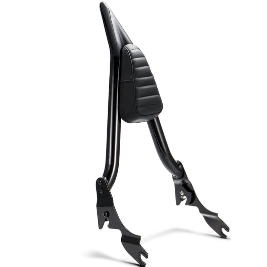 Black Sissy Bar Passenger Detachable Backrest for 2009-2025 Harley Touring