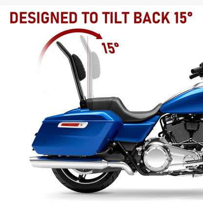 Black Sissy Bar Passenger Detachable Backrest for 2009-Later Harley Touring